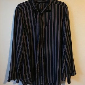 BlackStriped, Bell Sleeve Top with Tie Neck